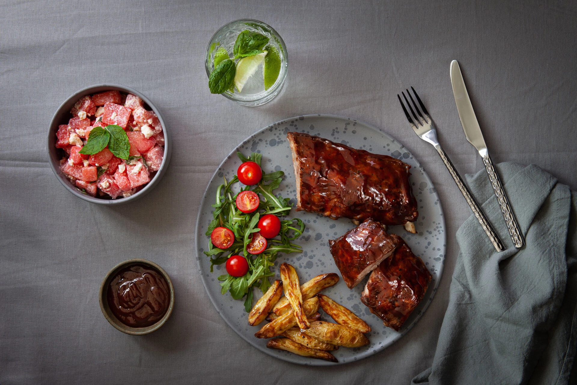 Slow Cooked Spareribs Melonsallad